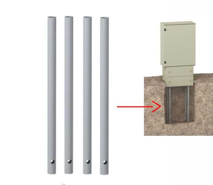 Füße für teilweise unterirdische Installation von Thalassa Outdoor-Schränken - Funktion Eingrabesockel