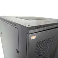 19"-Serverschrank SRK von IT-BUDGET - 42 HE - BxT 800x1000 mm - perforierte Doppeltüren vo + hi - montiert - schwarz