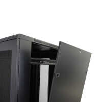 19"-Serverschrank SRK von IT-BUDGET - 42 HE - BxT 800x1000 mm - perforierte Doppeltüren vo + hi - montiert - schwarz