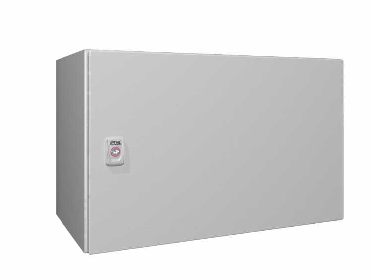 19"-Wandgehäuse AX IT von RITTAL - Vollblechtür - 7 HE - B 600 x T 350mm - Schutzgrad IP 54 - mit Bürstenleiste - lichtgrau