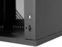 19"-Netzwerkschrank TAUNUS von IT-BUDGET - 12 HE - 600 mm Tiefe - Sichttür - 19"-Ebene vo+hi - abschließbar - schwarz