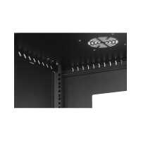19"-Wandverteiler TAUNUS von IT-BUDGET - 9 HE - 450 mm Tiefe - Sichttür - Schloss - schwarz