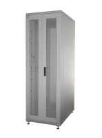 19"-Netzwerkschrank SRK von IT-BUDGET - 42 HE - BxT 600x600 mm - perforierte Doppeltüren vo + hi - montiert - lichtgrau