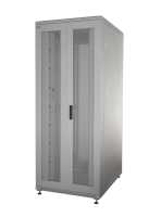 19"-Netzwerkschrank SRK von IT-BUDGET - 42 HE - BxT 800x800 mm - perforierte Doppeltüren vo + hi - montiert - lichtgrau