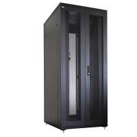 19"-Netzwerkschrank SRK von IT-BUDGET - 42 HE - BxT 800x800 mm - perforierte Doppeltüren vo + hi - montiert - schwarz