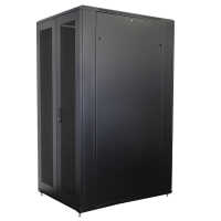 19"-Netzwerkschrank SRK von IT-BUDGET - 42 HE - BxT 800x800 mm - perforierte Doppeltüren vo + hi - montiert - schwarz