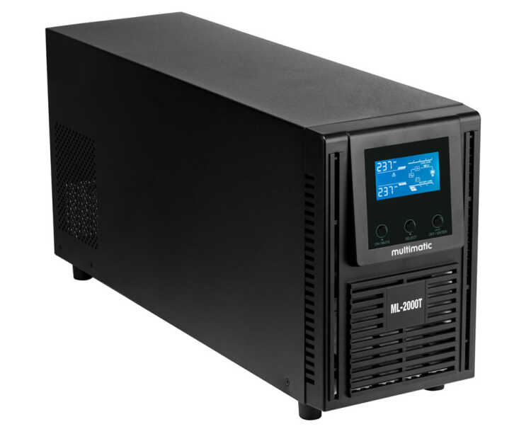 USV-Anlage von multimatic Edelstrom  - ML 2000 VA mit 6 Min. Überbrückungszeit (80% Last) - Tower Version - schwarz