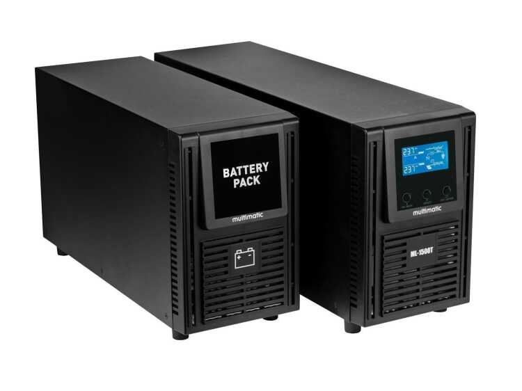 USV-Anlage von multimatic Edelstrom  - ML 3000 VA mit 24 Min. Überbrückungszeit (80% Last) - Tower Version - schwarz
