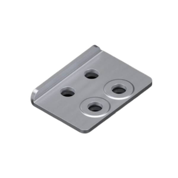 VX Sockel-Adapter für Doppel-Lenkrollen - Stahlblech - 4 Stück