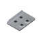 VX Sockel-Adapter für Doppel-Lenkrollen - Stahlblech - 4 Stück
