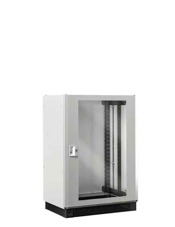 19"-Netzwerkschrank RITTAL TX CableNet - 24 HE - 800 x 800 mm - Sichttür - Vollblechtür - Sockel - Seitenwände - lichtgrau
