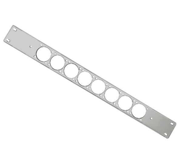 19"-Platte mit Montageöffnungen für 8 x 40x40 mm Lüfter - 1 HE - Metall - lichtgrau