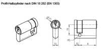 DIN-Profilhalbzylinder mit unterschiedlicher/individueller Schließung - 10/30 mm