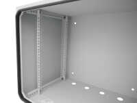 19"-Wand-Netzwerkschrank Easy - Vollblechtür - 6 HE - B 600 x T 400 mm - Stahlblech - lichtgrau