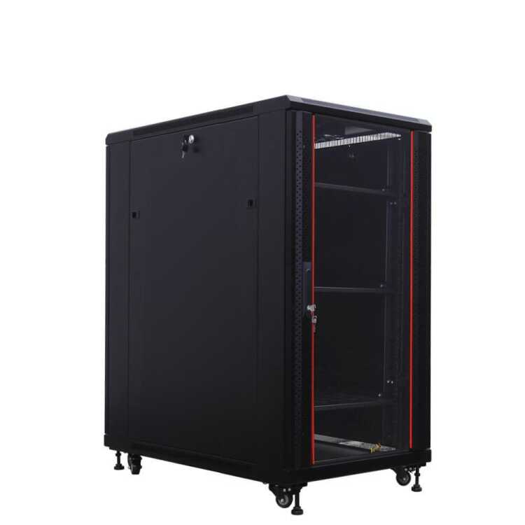 19"-Serverschrank SRK von IT-BUDGET - 27 HE - BxT 800x1000 mm - Sicht-/Vollblechtür - Flatpack - schwarz