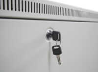19"-Serverschrank SRK von IT-BUDGET - 27 HE - BxT 800x1000 mm - Sicht-/Vollblechtür - Flatpack - lichtgrau
