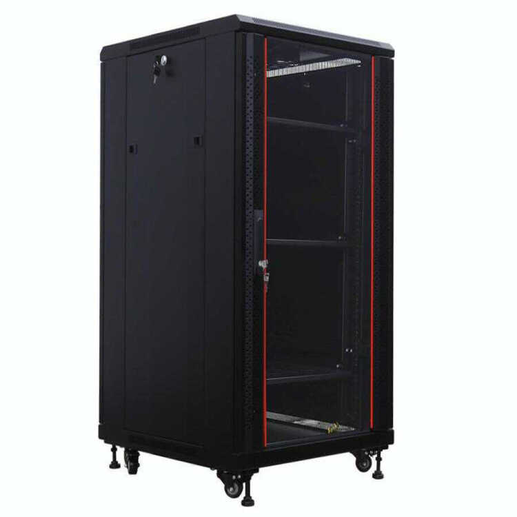 19"-Netzwerkschrank SRK von IT-BUDGET - 27 HE - BxT 600x800 mm - Sicht-/Vollblechtür - Flatpack - schwarz