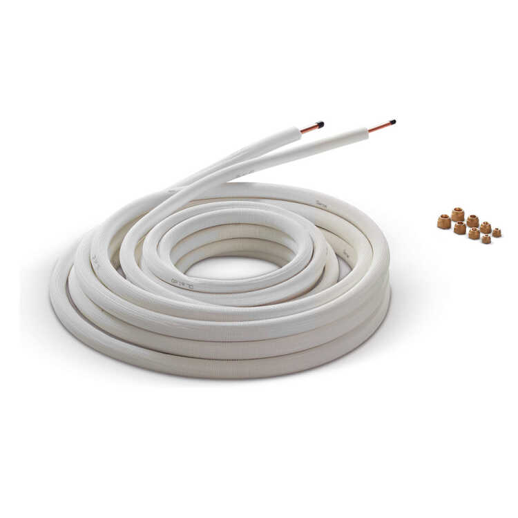 Kältemitel-Leitung von REMKO- 1/4 " und 3/8 " - isoliert - 1 m - weiß