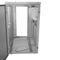 19"-Serverschrank RIE von TRITON mit REMKO Split-Kühlgerät - Kühlleistung 2600 W - Schutzgrad IP54 - 37 HE - BxT 800 x 1100 mm - Sichttür - Rücktür - lichtgrau