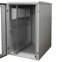 19"-Serverschrank RIE von TRITON mit REMKO Split-Kühlgerät - Kühlleistung 2600 W - Schutzgrad IP54 - 37 HE - BxT 800 x 1100 mm - Sichttür - Rücktür - lichtgrau