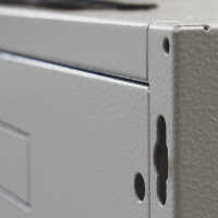 19"-Netzwerkschrank SJB - 15 HE - BxT 600x600 mm - Glastür - Rückwand - lichtgrau - Sonderposten