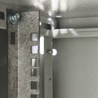 19"-Netzwerkschrank SJB - 15 HE - BxT 600x600 mm - Glastür - Rückwand - lichtgrau - Sonderposten