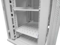 19"-Serverschrank SRK von IT-BUDGET - Komplettset - 27 HE - BxT 800x1000 mm - Sicht-/Vollblechtür - 4 Aktiv-Lüfter - montiert - lichtgrau