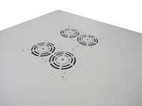 19"-Serverschrank SRK von IT-BUDGET - Komplettset - 27 HE - BxT 800x1000 mm - Sicht-/Vollblechtür - 4 Aktiv-Lüfter - montiert - lichtgrau