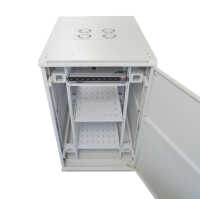 19"-Serverschrank SRK von IT-BUDGET - Komplettset - 27 HE - BxT 800x1000 mm - Sicht-/Vollblechtür - 4 Aktiv-Lüfter - montiert - lichtgrau