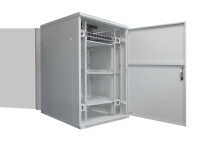 19"-Serverschrank SRK von IT-BUDGET - Komplettset - 27 HE - BxT 800x1000 mm - Sicht-/Vollblechtür - 4 Aktiv-Lüfter - montiert - lichtgrau