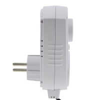 Steckdosen-Thermostat zur Schaltung von Lüftereinheiten / Ventilatoren - 230 V - 2 m Fühlerkabel - Einstellbereich +5° bis 30° C