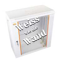 19"-Netzwerkschrank SWA von IT-BUDGET - 12 HE - BxT 600 x 300 mm - Sichttür - Seiten abnehmbar - Wandmontage - reinweiß