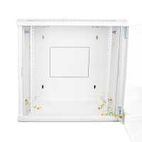 19"-Netzwerkschrank SWA von IT-BUDGET - 12 HE - BxT 600 x 300 mm - Sichttür - Seiten abnehmbar - Wandmontage - reinweiß