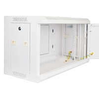 19"-Netzwerkschrank SWA von IT-BUDGET - 6 HE - BxT 600x300 mm - Vollblechtür - Seiten abnehmbar - Wandmontage - reinweiß