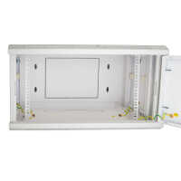 19"-Netzwerkschrank SWA von IT-BUDGET - 6 HE - BxT 600x300 mm - Vollblechtür - Seiten abnehmbar - Wandmontage - reinweiß