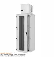 19"-Serverschrank RIE von TRITON mit MITSUBISHI Split-Kühlgerät nach Wahl - Schutzgrad IP54 - 42 HE - BxT 800 x 1200 mm - Sichttür - Rücktür - lichtgrau
