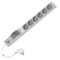19"-Steckdosenleiste/PDU mit FI-Schutzschalter von LIEBERNETZ - FI 0,03 A Typ A - 6 x Schuko-Buchse - 3 m Zuleitung - 16 A - Aluminium - lichtgrau