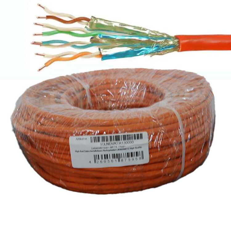 High-End Daten-Installations-/Verlegekabel LIEBERNETZ High Quality - Cat.7A - S/FTP - 50 m - CU Vollkupfer - hohe Brandklasse B2CA