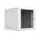 19“-Netzwerkschrank Z-Cube - 3-teilig, schwenkbares Mittelteil - 10 HE - 600 mm Tiefe - Sichttür - lichtgrau