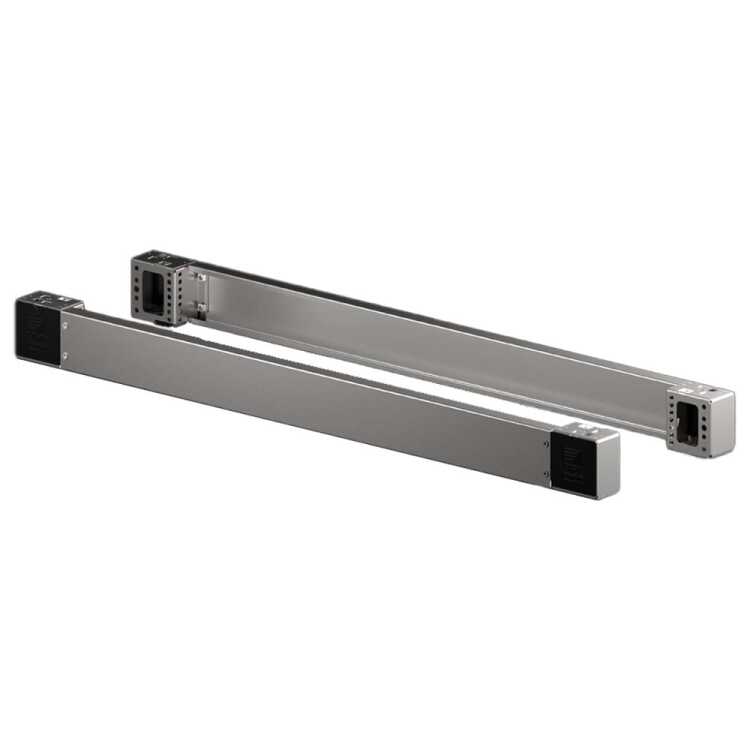 VX Sockel-Eckstück mit Sockel-Blende von RITTAL - vorne und hinten - H 100 mm - für B 1200 mm - Edelstahl