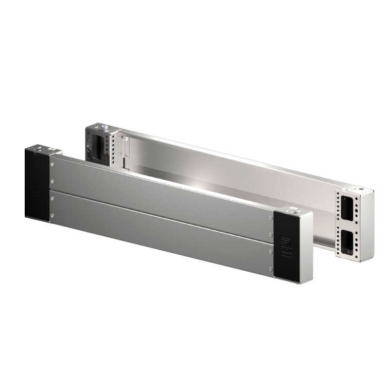 VX Sockel-Eckstück mit Sockel-Blende von RITTAL - vorne und hinten - H 200 mm - für B 1000 mm - Edelstahl