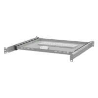 19"-Ausziehbarer Fachboden für die Ablage von Maus und Tastatur - Tiefe 350 bis 500 mm - 25 kg - lichtgrau