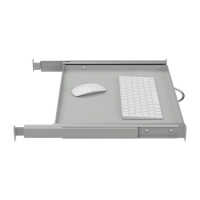 19"-Ausziehbarer Fachboden für die Ablage von Maus und Tastatur - Tiefe 350 bis 500 mm - 25 kg - lichtgrau