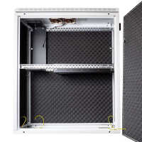 Schmaler Sicherheits-Serverschrank SR1200 - schallgedämmt - Tiefe 800 mm - inkl. 2 Lüfter - für SoHo, Praxis, Kanzlei - reinweiß