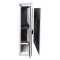 Schmaler Sicherheits-Serverschrank SR1200 - schallgedämmt - Tiefe 800 mm - inkl. 2 Lüfter - für SoHo, Praxis, Kanzlei - reinweiß