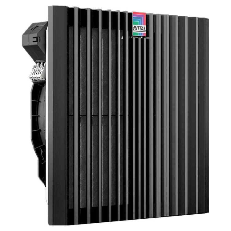 Blue e+ Filterlüfter mit EC-Technologie von RITTAL - Luftdurchsatz 1161 m³/h - 240 V - B H T 323 x 323 x 161 mm - schwarz