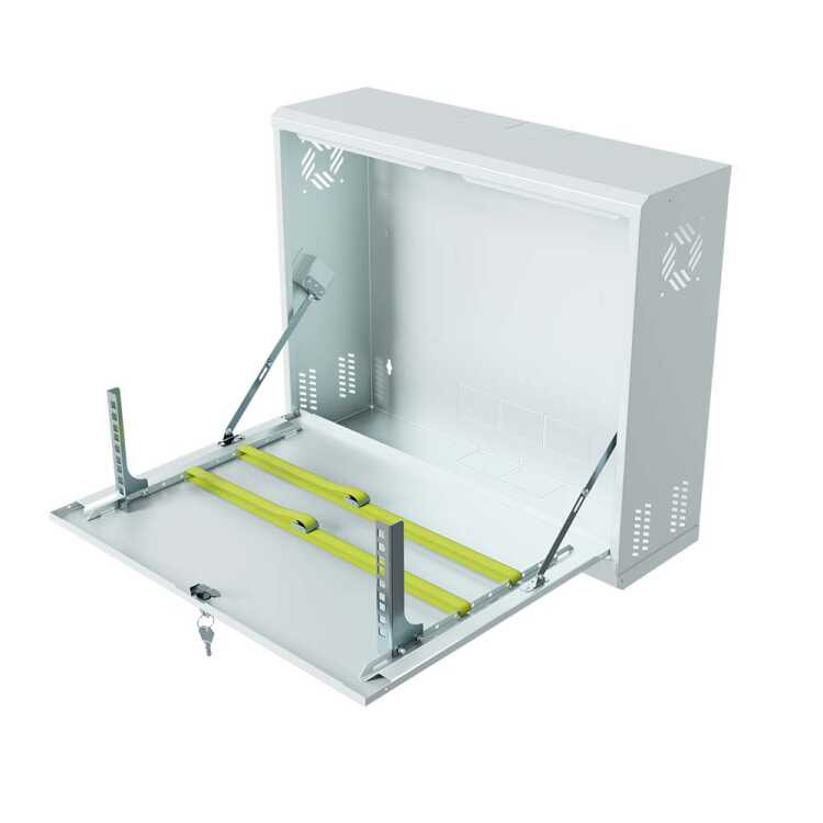 19"-Wandgehäuse - platzsparender vertikaler Einbau - 2 HE - reinweiß