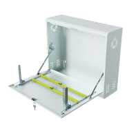 19"-Wandgehäuse - platzsparender vertikaler Einbau - 2 HE - reinweiß