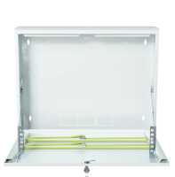 19"-Wandgehäuse - platzsparender vertikaler Einbau - 2 HE - reinweiß