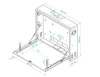 19"-Wandgehäuse - platzsparender vertikaler Einbau - 2 HE - reinweiß